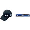 Inter Cappellino da Baseball con Visiera Nuovo Logo, Football cap Unisex-Adulto, Nero & Sciarpa Nuovo Logo Jaquard, Diverse Colorazioni, Stadio Unisex-Adulto, Scacchi Nero/Blu, Taglia Unica