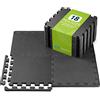 ZenOne Sports ZenProtect Tappetino da Fitness a Puzzle Antiurto, Set di 18 tappetini Puzzle ad Incastro per Sport, Fitness e Sale di Allenamento, Tappetino per Attrezzature Sportive o Garage, 30 x 30 x 1 cm (Nero)