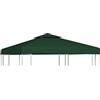 vidaXL Telo di Copertura Verde 3x3m Ricambio Tetto Gazebo Tenda Chiosco
