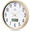 Orologio da Parete Digale Argento, Sveglia da Scrivania con Grande Display, Funzionamento a Batteria, Calendario, Adesivo da Parete, per Casa e Ufficio, con Temperatura  15