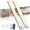LROLTEF Luce LED Sottopensile Cucina 4000K 30CM Sensore di Movimento per Luci 2200mAh 48 LED Luce Armadio Lampada Dimmerabile per Cucina Scale Soggiorno Bagno Camere da Letto | 2 Pezzi Argento