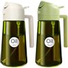 YARRAMATE Spruzzino Olio in Vetro Luce Blocco Scuro Verde per Friggitrice Aria 2 in 1 da 2, 470 ml Dosatore d'Oliva Bottiglia e Oliera Spray da Cucina, Nebulizzatore (bianco e verde)