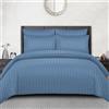 Pamposh Set copripiumino super king a righe in raso, set di biancheria da letto con copripiumino di prima qualità alberghiera, biancheria da letto in microfibra morbidissima e ipoallergenica