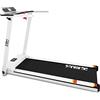 IBK Tapis Roulant elettrico Home Fitness, Tappeto da corsa pieghevole (2.5 HP picco) salvaspazio con Bluetooth integrato, Sensore Cardio, Velocità regolabile 14 km/h, App KINOMAP ZWIFT FitShow (Bianco)