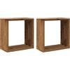 vidaXL Mensole Parete a Cubo 2 pz Legno Vecchio 30x15x30 cm Truciolato