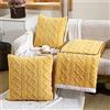 Surwin Jacquard Cuscino Coperta 2 In 1, Coperta da Viaggio Flanella Morbida e Accogliente Trapunta Estivo Supporto per Schiena Cuscino per Divano/Ufficio/Sedia (105x150cm,Giallo)