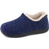 ULTRAIDEAS morbide Pantofole da Donna in Memory Foam con Retro Chiuso con Calda Fodera in Pile, Scarpe da casa in Cotone Misto Lana con Suola in Gomma Antiscivolo per Interni all'aperto, blu, 41EU