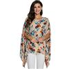 OKSakady T-Shirt Oversize da Donna 3/4 Bohemien Floreale Manica a Pipistrello Camicetta di Chiffon Top Estivi Tunica