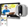 NIVIAN Spioncino Digitale WiFi - Videocamera Full HD con Batteria e Campanello, Audio Bidirezionale, Rilevamento PIR e Visione Notturna | App e Controllo da Smartphone