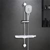 Görbach Asta Doccia a Parete INOX 70 cm con Doccetta a 3 Getti e Porte-Savon Mensola,Supporto Doccia Muro Regolabile Saliscendi Gruppo Doccia Senza Miscelatore e Senza Soffine(HB1210CP).