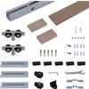 HOMCOM 200CM/6.6FT Binario con Kit di Accessori per Porte Scorrevoli in Stile Rustico in Legno