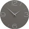 CalleaDesign Orologio da Parete Moderno Smile Grigio Quarzo per il muro del Salotto, Cucina, Ufficio. Silenzioso, Design, Grande 30 cm. Orologi da parete particolari moderni italiani.