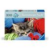 Ravensburger 12001363 - Gattino di Lana Anziani, con 100 Pezzi Extra Grip, Grande Immagine e Base per Puzzle