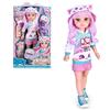 Famosa Nancy Catwaii, bambola stile Kawaii Giapponese, abbigliamento e accessori ispirati ai gattini, con pettine per mesches, adesivi e tatuaggi,Famosa,Eta 3+
