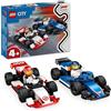 LEGO City Williams Racing e Haas F1 - Modelli di Auto da Corsa da Costruire con 2 Minifigure di Piloti e Starter Brick,Eta 4+