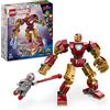 LEGO Marvel Mech di Iron Man Contro Ultron - Action Figure Giocattolo Snodabile da Costruire con 2 Minifigure,Eta 6+
