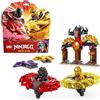 LEGO NINJAGO Battle Pack Draghi dello Spinjitzu - 2 Trottole Giocattolo, Tempio Costruibile, Elementi di Potere e 2 Minifigure, Lego,Eta 6+