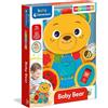 Clementoni Montessori Baby Bear, Tavola attivita a Forma di Orso per Bambini 12+ Mesi, con Elementi in Legno, Gioco Educativo per Stimolare Manualita Fine e Concentrazione,Clementoni,Eta 12 + mesi