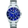 Swiss Alpine Military, orologio da uomo, cronografo, analogico, al quarzo, in acciaio inox 7053.9, Acciaio/Blu/Blu - 9135sam, Bracciale