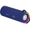Trevi XR 8A35 Speaker Wireless 20W, Altoparlante Portatile con USB e Micro SD, AUX-IN, Funzione TWS, Luci Disco, Audio Potente e Resistenza all'Acqua IPX4, Batteria Ricaricabile, Blu