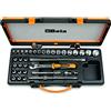 Beta 910A/C29 - Assortimento di 17 chiavi a bussola 12 a giravite e 5 accessori in cassetta di lamiera
