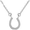 Gold Gala Collana Ferro di Cavallo in Argento 925 Rodiato con Zirconi Bianchi Misura Regolabile