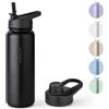 VINSUN Borraccia Termica 750ml - Bottiglia Termica in Acciaio Inox con Cannuccia - Senza Perdite, Senza BPA, Riutilizzabile - Bottiglia Acqua per Sport, Scuola, Palestra