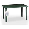Tomaino - Tavolo Da Giardino In Plastica Rettangolare - Tavolo Plastica Esterno con Gambe Smontabili e Foro per Ombrellone - Tavolino da Esterno Verde