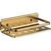 TATAY Mensola Bagno Senza Foratura Mensola Doccia Rettangolare in Alluminio | Include Viti e Sistema Fissaggio Quick Fix | Resistente all'Umidità | Moderno | 10 x 5,5 x 20 cm - Modello Serenity - Oro