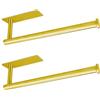 Eolax Barra Porta Carta da Cucina Sottopensile, Barra Porta Asciugatutto, per Cucina, Autoadesivo o Si Installa su Parete Praticando Fori, Acciaio Inox SUS304, Oro 2 pz