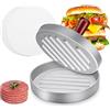 Butyeak Stampo Hamburger, Pressa Hamburger Alluminio, Carta per Hamburger, Pressa Hamburger Antiaderente, Pressa per Hamburger, Rotondi Hamburgher Attrezzo, per Hamburger, Polpette, Cheeseburger(1+50) Pezzi