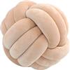 Generic Cuscino a sfera di nodo, cuscino per palla annodata, cuscino per divano in morbido peluche, cuscino a fiocco intrecciato a mano, cuscino decorativo per divano, letto, 20 x 20 cm (Kaki)