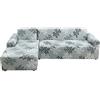 Lydevo Copridivano con Penisola Elasticizzato,Copridivano Angolare a Sinistra/Destra Universale con 2 Federi,Fodere Divano Penisola Forma di L,Chaise Longue Sofa Cover(2+3 Posti,Foglie D'autunno)