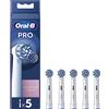 Oral-B Testine di Ricambio Pro Sensitive Clean, Bianche, 5 Ricambi | 5 Testine di Ricambio per Spazzolino Elettrico, Rotonde Originali, per Gengive Sensibili, Pulizia Denti