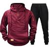 MJGkhiy Tuta Uomo Completa Invernale Felpa Con Zip e Cappuccio Due Pezzi Felpe e Pantaloni Tuta Set Tracksuit Tute da Ginnastica Completo Abbigliamento Sportiva Tuta Felpata Complete Offerte Suit