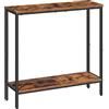HOOBRO Consolle Ingresso, 75 x 22 x 75 cm Tavolo Console Stretto, Piccolo Tavolo per Decorazioni, Tavolino da Divano con Ripiano, Corridoio, Soggiorno, Marrone Vintage EBF22XG01