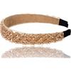 Bottega della Principessa Cerchietto Donna Elegante per Cerimonia ed Eventi importanti, con astuccio in Organza (Oro Champagne, Modello2)