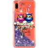 CUAgain Cover Compatibile per Samsung Galaxy A40 2019 Silicone Trasparente 3D con Disegni Antiurto Glitter Bling Case Galaxy A40 Transparent Cover Bumper Custodia Donna Uomo,Gufo