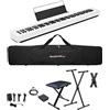 MusicalStore2005 Set Scolastico per Casio CDP-S110 Bianco Piano Digitale 88 Tasti Pesati - Con Borsa Imbottita a Tracolla MusicalStore2005, Stand a X, Panchetta Regolabile, Alimentatore e Pedale