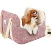 Pawaboo Seggiolino Auto per Cani Piccoli, Sedile Auto con Fibbia Fissa e Guinzaglio di Sicurezza per Cuccioli, Seggiolino Auto con Letto Addensato, Letto da Viaggio per Cane Fino a 25Lb, Magenta+Blu