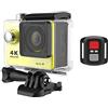XINHAN Originale 2. 0mp. WiFi Action Camera, Outdoor 1080p 60FPS 2.0 Ultra HD 4K, Macchina fotografica del casco mini, camer sportiva impermeabile -Guarda il filmato(Yellow)