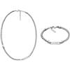Emporio Armani Uomo Collana e Bracciale in Acciaio Inossidabile Argento, Set