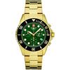 Swiss Alpine Military 7053.9 - Orologio da uomo, cronografo analogico al quarzo, in acciaio INOX, Oro/Nero/Verde - 9114sam