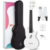 enya Ukulele Concerto Enya Nova U 23 pollici ukelele kit per principianti e Professionale con tutto il corpo in fibra di carbonio,borsa imbottita,tracolla,capotasto,corde di scorta(bianco)