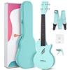 enya Ukulele Concerto Enya Nova U 23 pollici ukelele kit per principianti e Professionale con tutto il corpo in fibra di carbonio,borsa imbottita,tracolla,capotasto,corde di scorta(blu)
