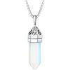 Bestyle Collana Albero della Vita con Pietre Naturale di Nascita Gennaio Granato Collana con Pietre Portafortuna con Nodo Celtico, Collane Lunghe Uomo Regolabile, Confezione Regalo