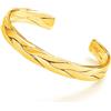 Dankadi Braccialetto Aperto Intrecciato in Argento 925 per Donna, 8MM 9MM Largo a Forma di Spiga di Grano Bracciale Rigido Φ65MM Piatto Rotondo Per Uomo, Réglable