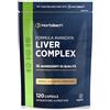 Horbäach Liver Complex | con Cardo Mariano, Estratto di Carciofo, Radice di Tarassaco, Curcuma, Vitamina C, D e Altro | 120 Capsule Vegane | Integratore Depurativo Fegato | Funzione Epatica | Horbaach