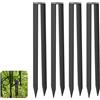 Forever Speed 4PCS Picchetti per Rose Arch in Acciaio Verniciato a Polvere, Design a U Picchetti di Ancoraggio per Arco per Rose [HLP: 300 x 29 x 21 mm] - Nero