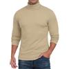 QIXING Maglie intime termiche da uomo a maniche lunghe con collo alto, maglie termiche invernali calde per uomo, top dello strato base, cachi, XL